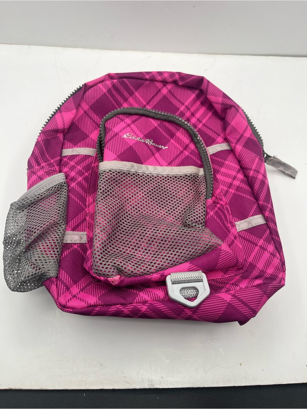 Eddie Bauer Hot Pink Plaid Compact Backpack